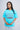Serial Meditator Aqua Blue Oversized Fit Yoga T-Shirt for Women