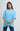 Azure Blue Zen Oversized Fit Yoga T-Shirt for Women