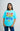 Keep Calm And Carry Om Aqua Blue Oversized Fit Yoga T-Shirt for Women